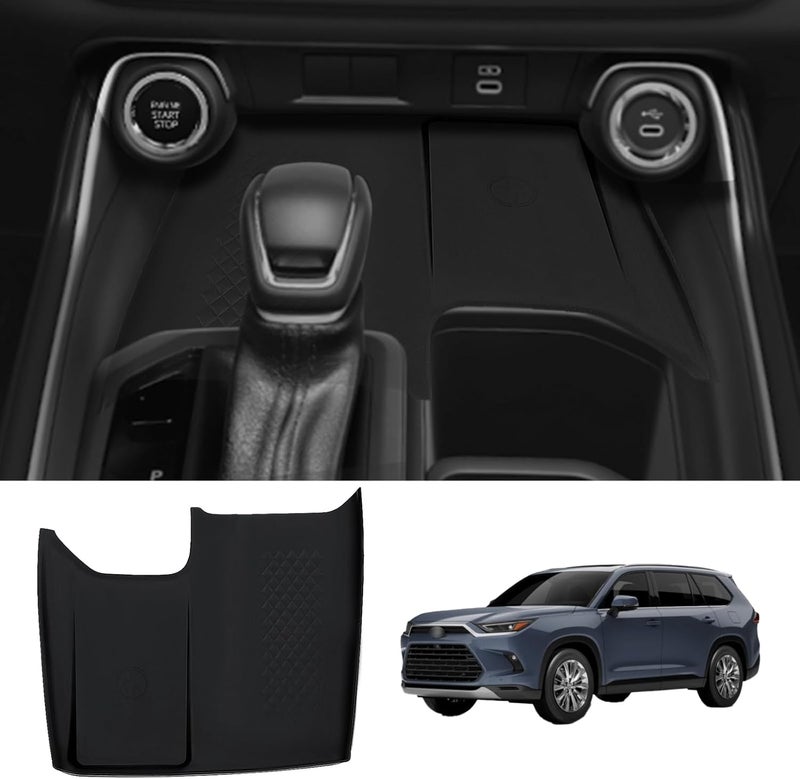 Abystar Wireless Charging Anti-Slip Mat for Grand Highlander 2024 2025 2026, Black Silicone Protective Pad Liners for Grand Highlander Accessories - Image 1